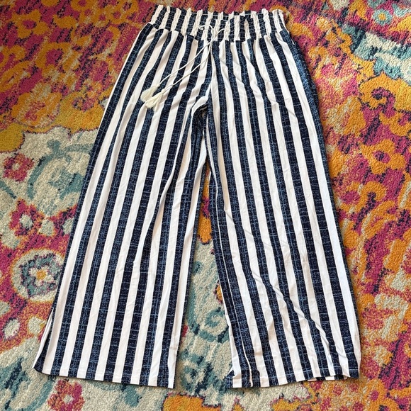 West Loop Navy and White Striped Kids Pants - Picture 1 of 5